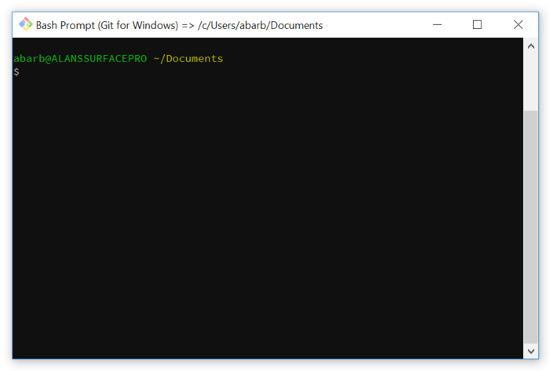 Git for Windows Bash prompt after customization